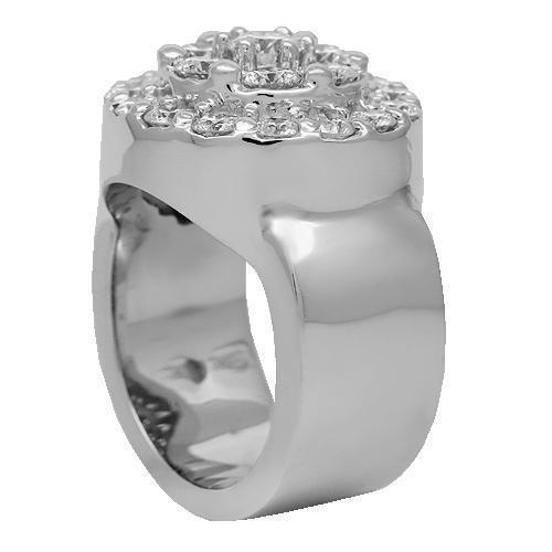 10K Solid White Gold Mens Diamond Pinky Ring 4.80 Ctw