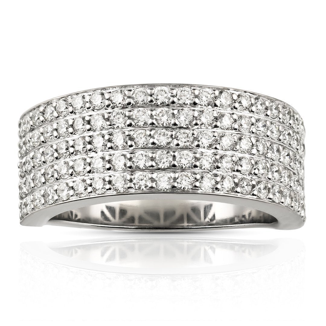 Men's Diamond Wedding Ring 1 ct tw Round-cut 10K White Gold | Kay