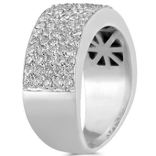 10K Solid White Gold Mens Diamond Wedding Ring Band 2.25 Ctw