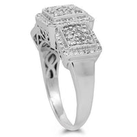 Thumbnail for 10K Solid White Gold Womens Diamond Ring 1.50 Ctw
