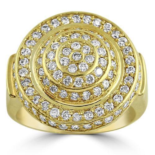 10K Solid Yellow Gold Mens Diamond Pinky Ring 1.50 Ctw