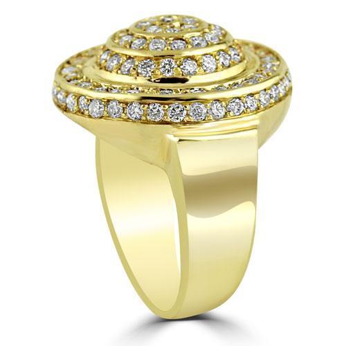 10K Solid Yellow Gold Mens Diamond Pinky Ring 1.50 Ctw
