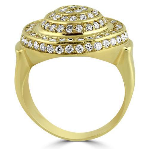 10K Solid Yellow Gold Mens Diamond Pinky Ring 1.50 Ctw