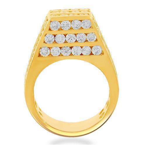10K Solid Yellow Gold Mens Diamond Pinky Ring 8.00 Ctw