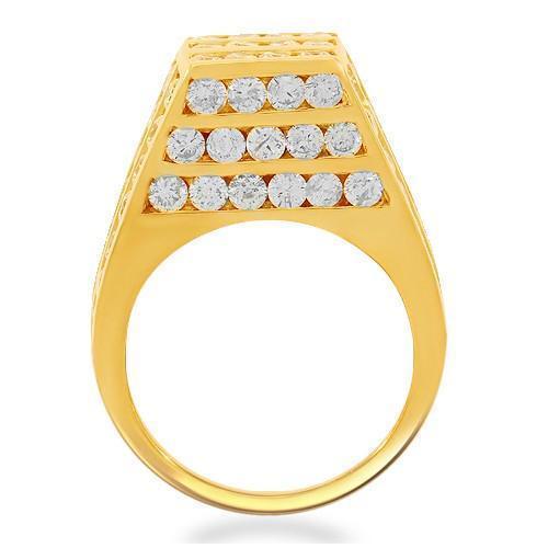 10K Solid Yellow Gold Mens Diamond Pinky Ring 9.00 Ctw