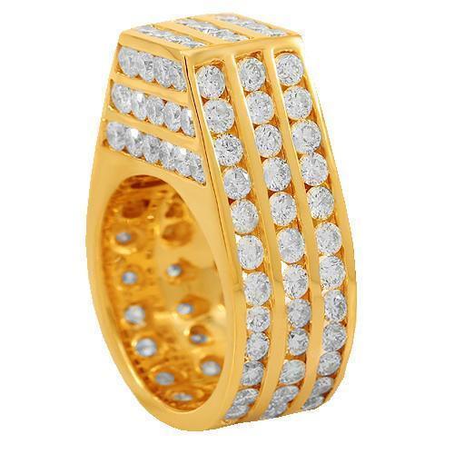 10K Solid Yellow Gold Mens Diamond Pinky Ring 9.00 Ctw