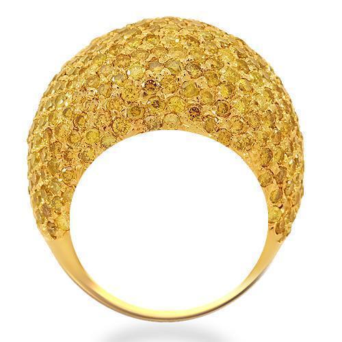 10K Solid Yellow Gold Mens Yellow Diamond Pinky Ring 9.54  Ctw