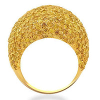 Thumbnail for 10K Solid Yellow Gold Mens Yellow Diamond Pinky Ring 9.54  Ctw