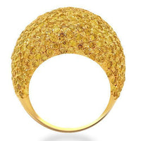 Thumbnail for 10K Solid Yellow Gold Mens Yellow Diamond Pinky Ring 9.54  Ctw