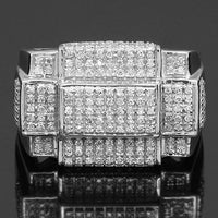 Thumbnail for 10K White Solid Gold Mens Diamond Ring 0.65 Ctw