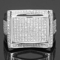 Thumbnail for 10K White Solid Gold Mens Diamond Ring 0.72 Ctw