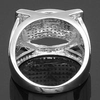 Thumbnail for 10K White Solid Gold Mens Diamond Ring 0.72 Ctw