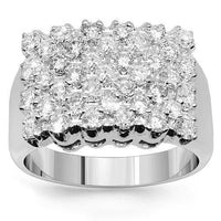 Thumbnail for 10K White Solid Gold Mens Diamond Ring 2.67 Ctw