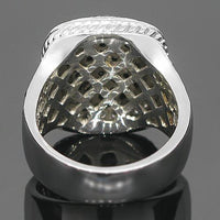 Thumbnail for 10K White Solid Gold Mens Diamond Ring with Black Diamonds 6.50 Ctw