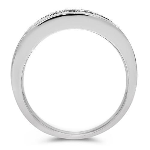 10K White Solid Gold Mens Diamond Wedding Ring Band 1.30 Ctw