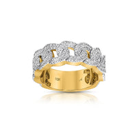 Thumbnail for 10K YELLOW GOLD DIAMOND CUBAN LINK RING 0.77 CTW