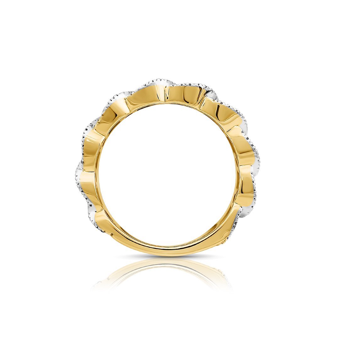 10K YELLOW GOLD DIAMOND CUBAN LINK RING 0.77 CTW