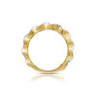 Thumbnail for 10K YELLOW GOLD DIAMOND CUBAN LINK RING 0.77 CTW
