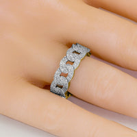 Thumbnail for 10K YELLOW GOLD DIAMOND CUBAN LINK RING 0.77 CTW
