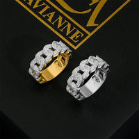 Thumbnail for 10K YELLOW GOLD DIAMOND CUBAN LINK RING 0.77 CTW