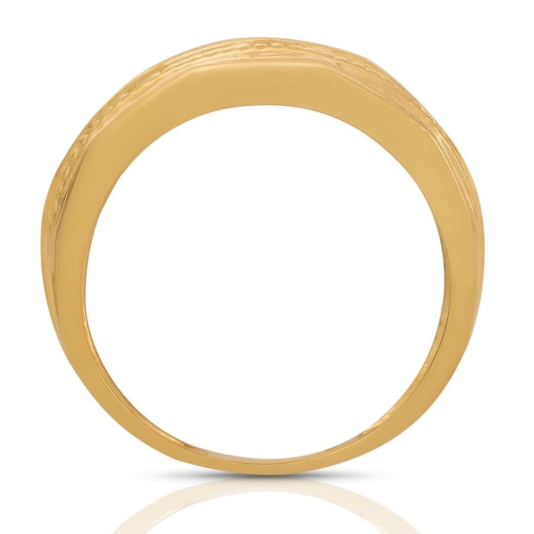 10K Yellow Gold Mens Diamond Wedding Band 0.25 Ctw