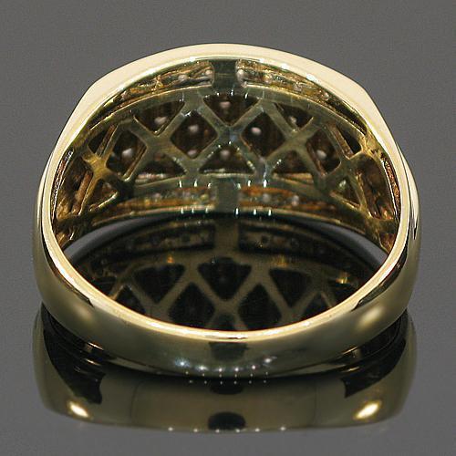 10K Yellow Solid Gold Channel Mens Diamond Ring 0.50 Ctw