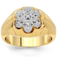 Thumbnail for 10K Yellow Solid Gold Mens Diamond Pinky Ring 0.25 Ctw