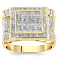 Thumbnail for 10K Yellow Solid Gold Mens Diamond Ring 0.57 Ctw
