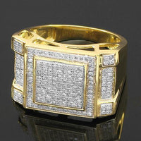 Thumbnail for 10K Yellow Solid Gold Mens Diamond Ring 0.57 Ctw