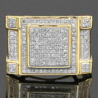 Thumbnail for 10K Yellow Solid Gold Mens Diamond Ring 0.57 Ctw