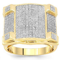 Thumbnail for 10K Yellow Solid Gold Mens Diamond ring 0.78 Ctw