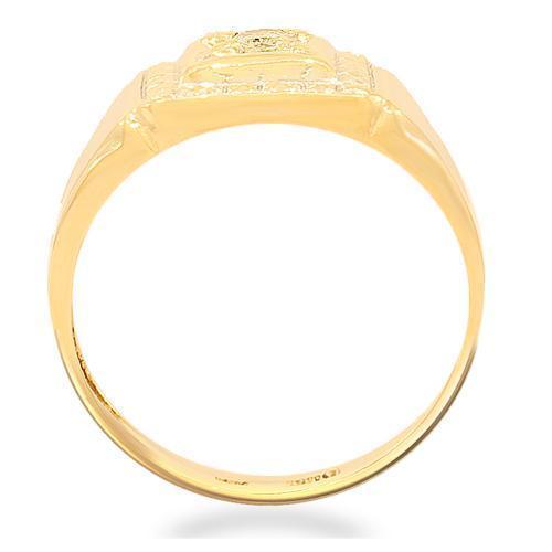 10K Yellow Solid Gold Mens Diamond Solitaire Pinky Ring 0.13 Ctw