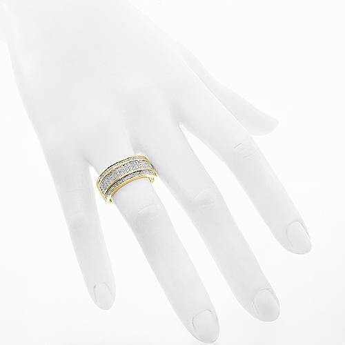 10K Yellow Solid Gold Mens Diamond Wedding Ring Band 0.38 Ctw
