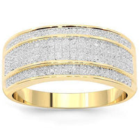 10K Yellow Solid Gold Mens Diamond Wedding Ring Band 0.38 Ctw – Avianne ...