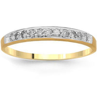 Thumbnail for Yellow 10K Yellow Solid Gold Womens Diamond Wedding Band 0.50 Ctw