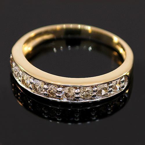 Yellow 10K Yellow Solid Gold Womens Diamond Wedding Band 0.50 Ctw