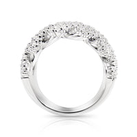Thumbnail for 14k Rose Gold Diamond Cuban Link Half Band Ring 2.05 Ctw