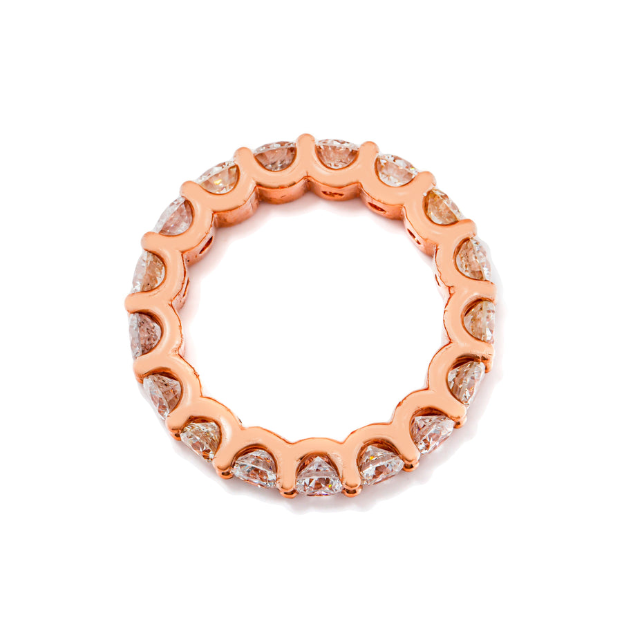 14k Rose Solid Gold Diamond Eternity Band 7.03 Ctw
