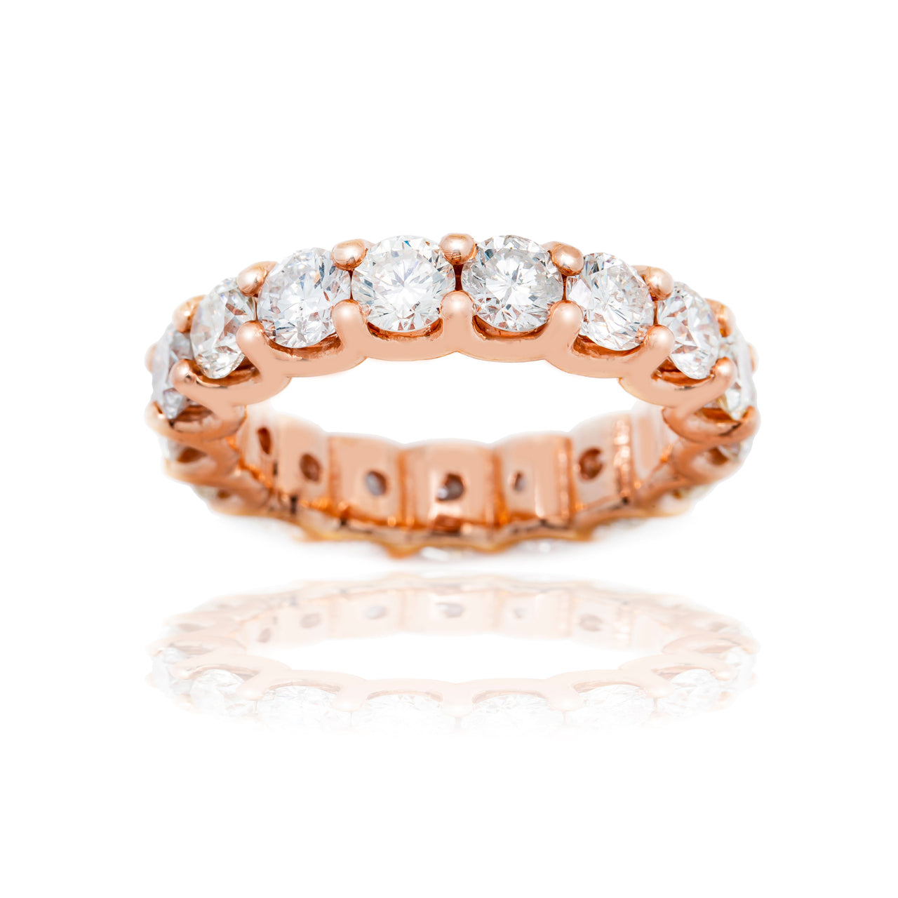 Eternity Roses Gold 14k Rose Solid Gold Diamond Eternity Band 7.03 Ctw – Avianne Jewelers
