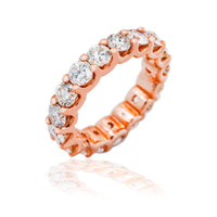 Thumbnail for 14k Rose Solid Gold Diamond Eternity Band 7.03 Ctw