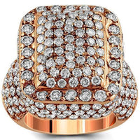 Thumbnail for 14K Rose Solid Gold Diamond Mens Ring 7.62 Ctw