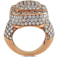 Thumbnail for 14K Rose Solid Gold Diamond Mens Ring 7.62 Ctw