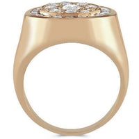 Thumbnail for 14K Rose Solid Gold Mens Diamond Pinky Ring 1.50 Ctw