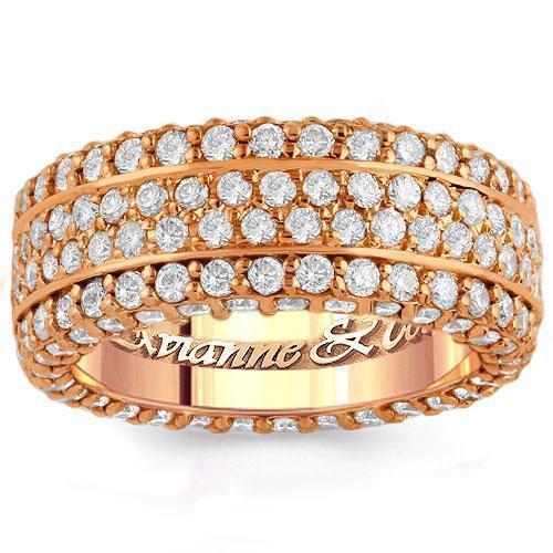 14K Rose Solid Gold Mens Diamond Wedding Ring Band 5.11 Ctw
