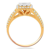 Thumbnail for 14K Solid Rose Gold Womens Diamond Cocktail Ring 0.98 Ctw