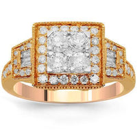 Thumbnail for 14K Solid Rose Gold Womens Diamond Cocktail Ring 1.08 Ctw