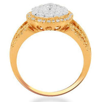 Thumbnail for 14K Solid Rose Gold Womens Diamond Cocktail Ring 1.35 Ctw