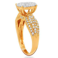 Thumbnail for 14K Solid Rose Gold Womens Diamond Cocktail Ring 1.49 Ctw