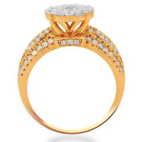 Thumbnail for 14K Solid Rose Gold Womens Diamond Cocktail Ring 1.49 Ctw