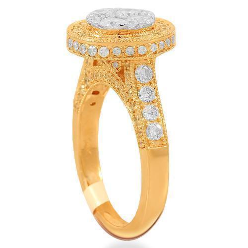 14K Solid Rose Gold Womens Diamond Cocktail Ring 1.85 Ctw